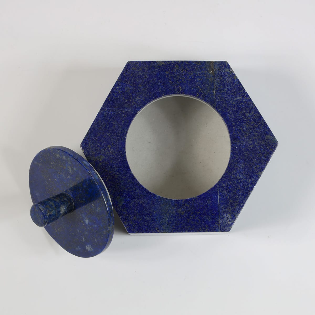 Handmade Lapis Lazuli Sugar Box – Eight-Sided (Hast Rukh Qand Dani)