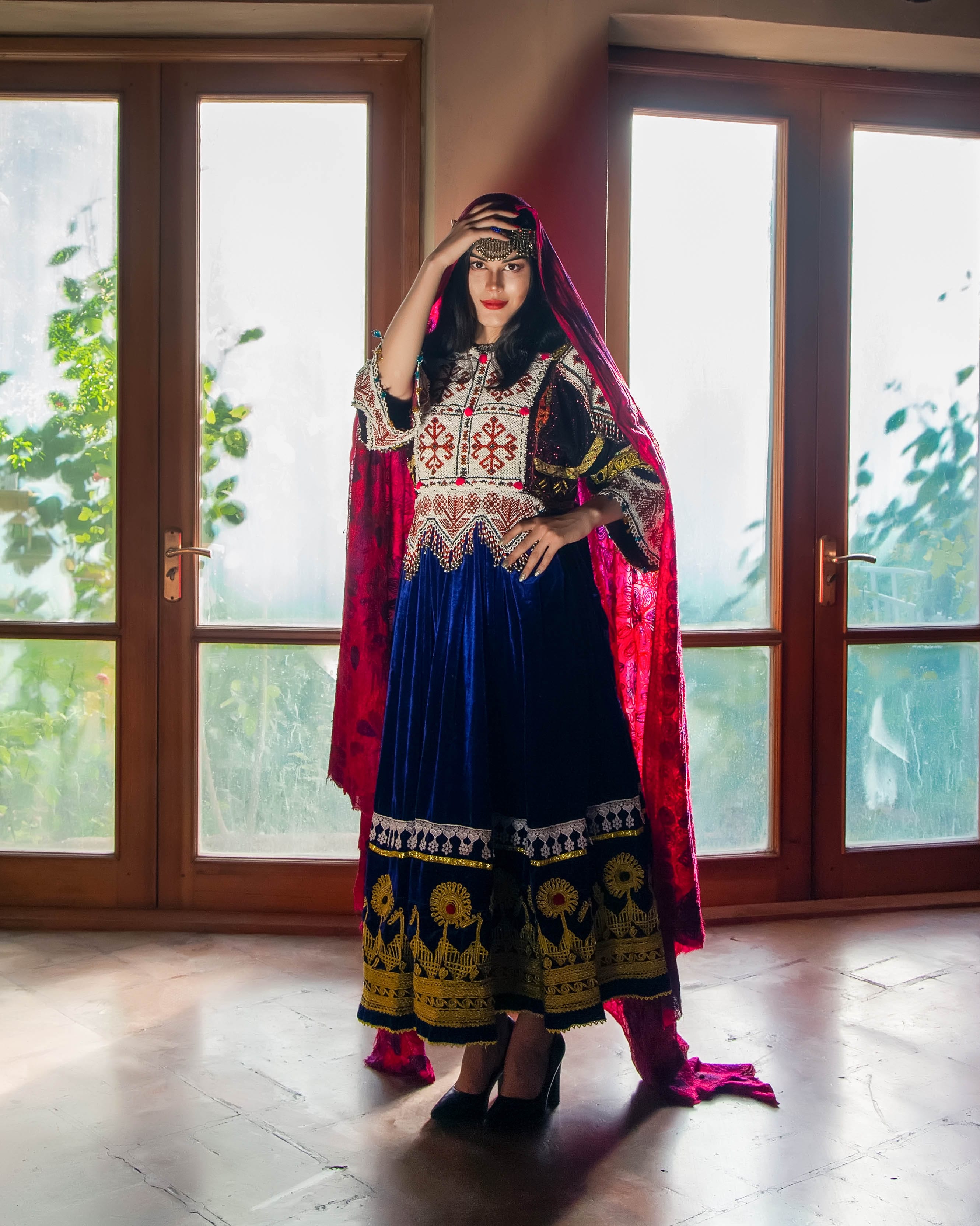 Golden Gul Dozi Embroidery Dress | Aseel
