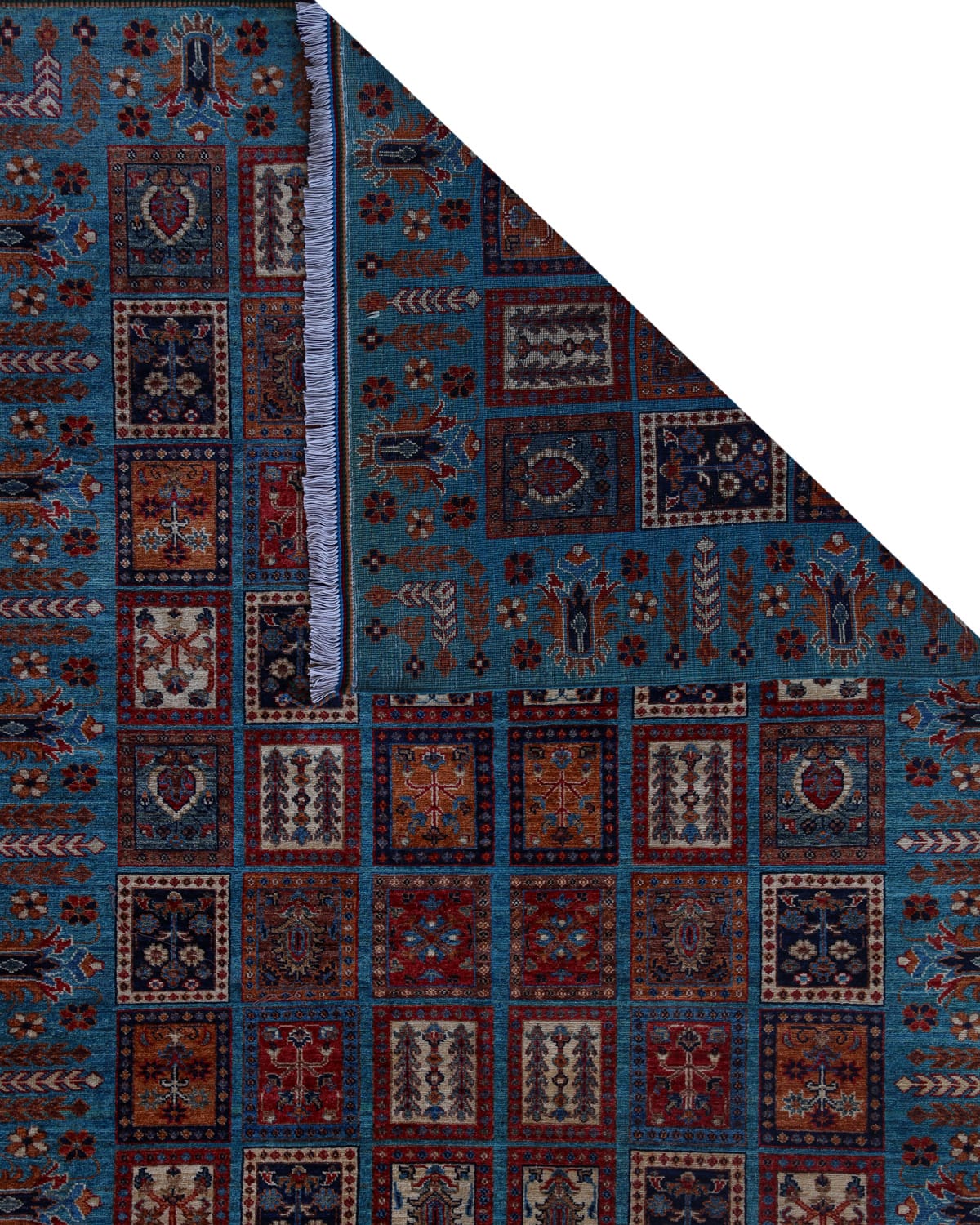 Afghan Rug (Four Seasons) Handwoven Wool Rug - Blue