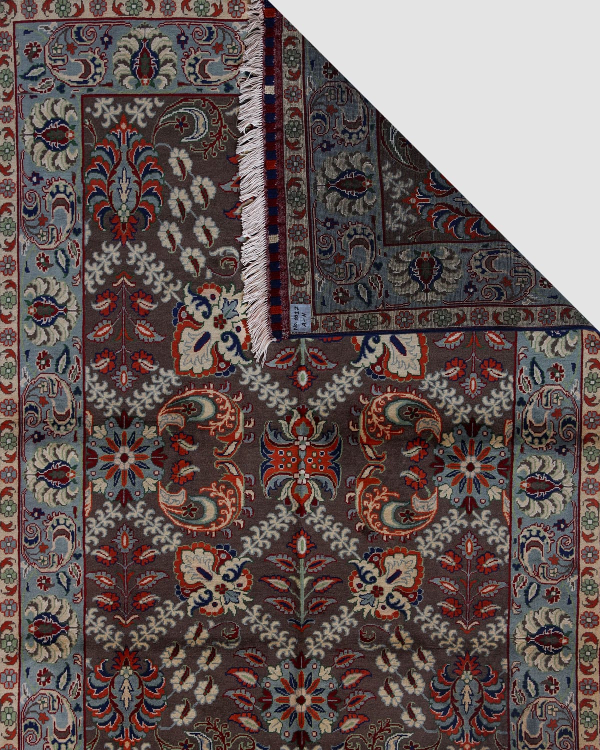 Zanjirek Brown Merino Wool Persian Rug, (84×58 inches)