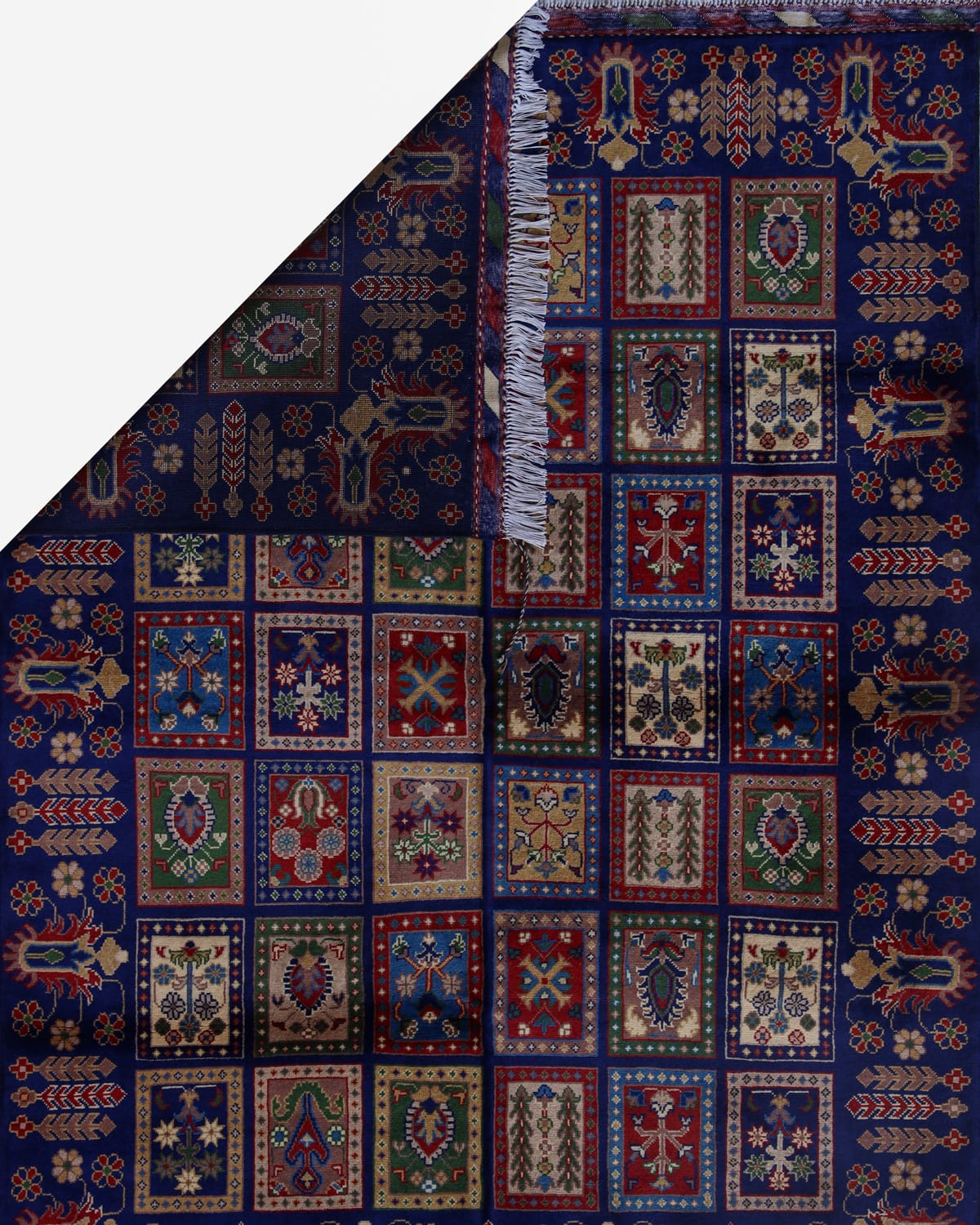 Handmade Four Seasons Navy Blue Merino Wool Rug