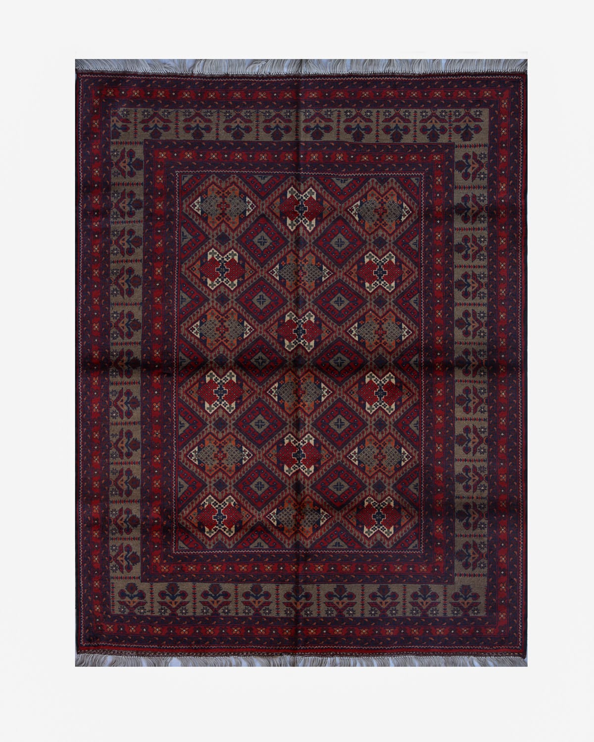 Red and Brown Wool Rug - Baba Sedighi Design