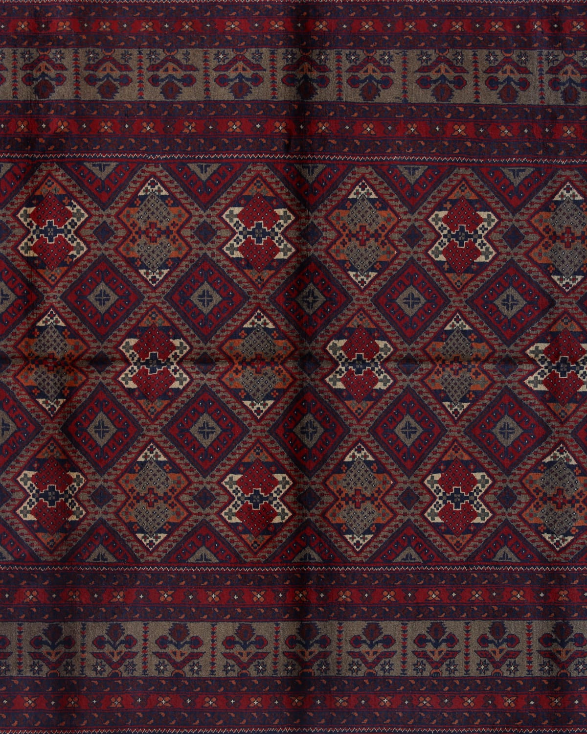 Red and Brown Wool Rug - Baba Sedighi Design