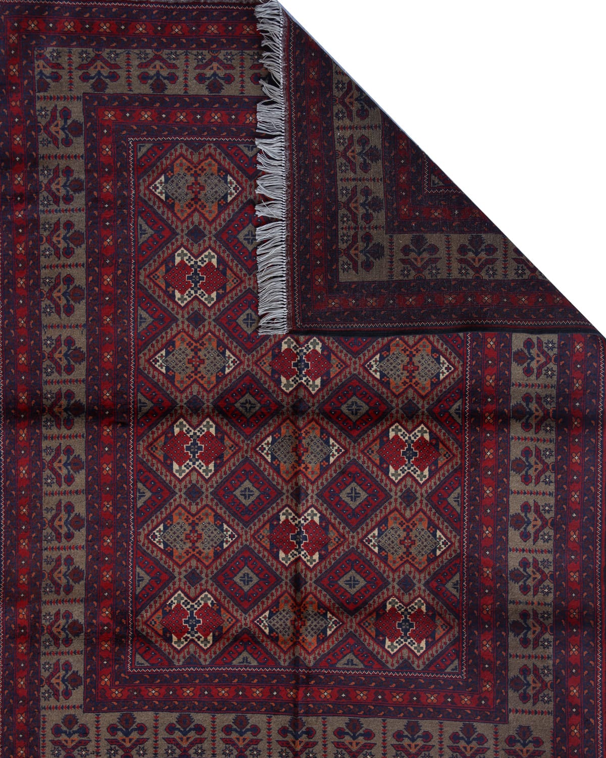 Red and Brown Wool Rug - Baba Sedighi Design