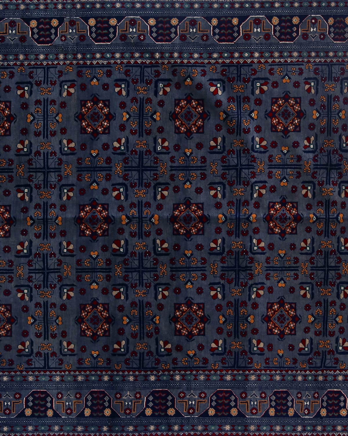 Afghani Rug - Steel Gray Provincial Wool
