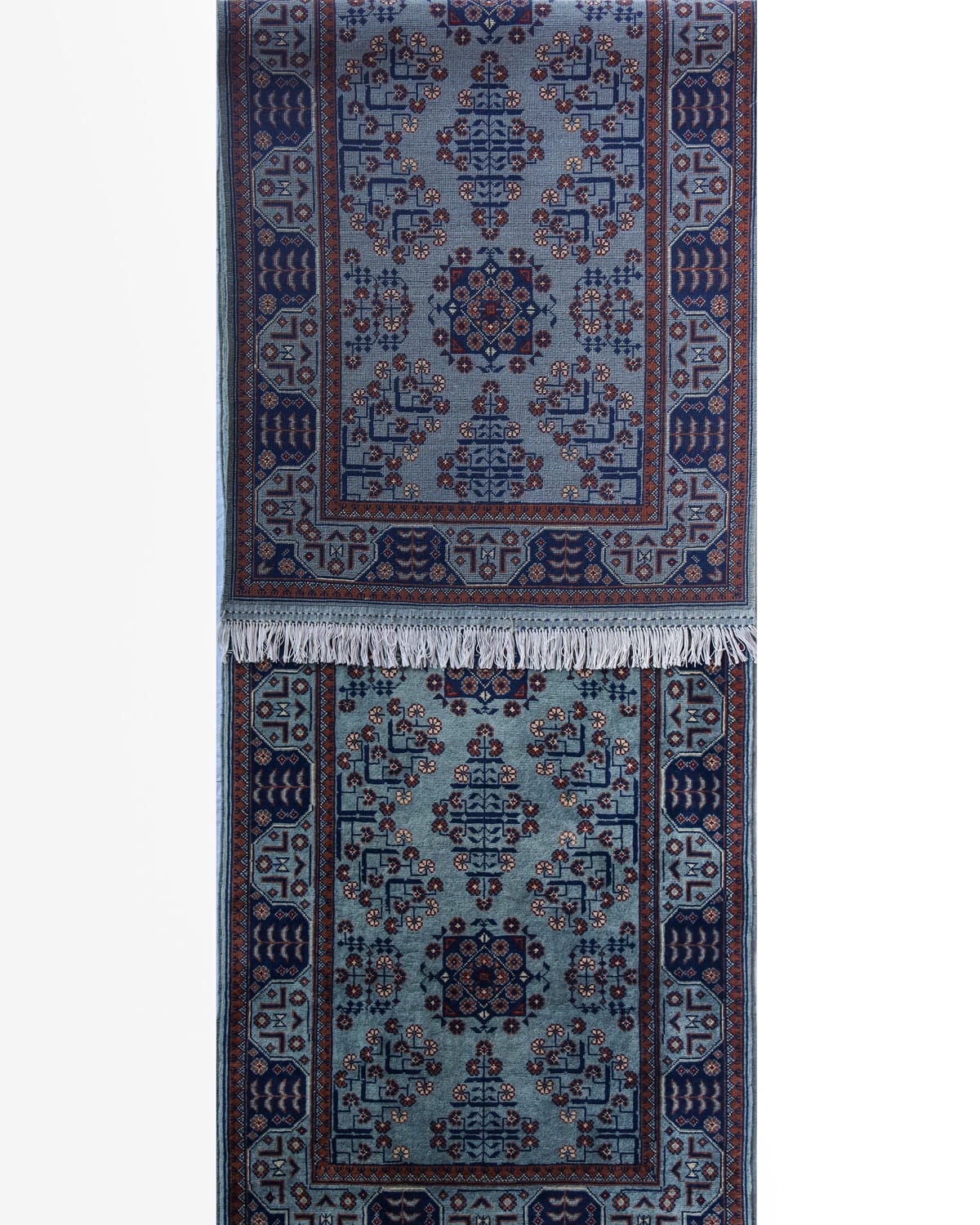 Runner Rug – Steel Gray Wool Afghani