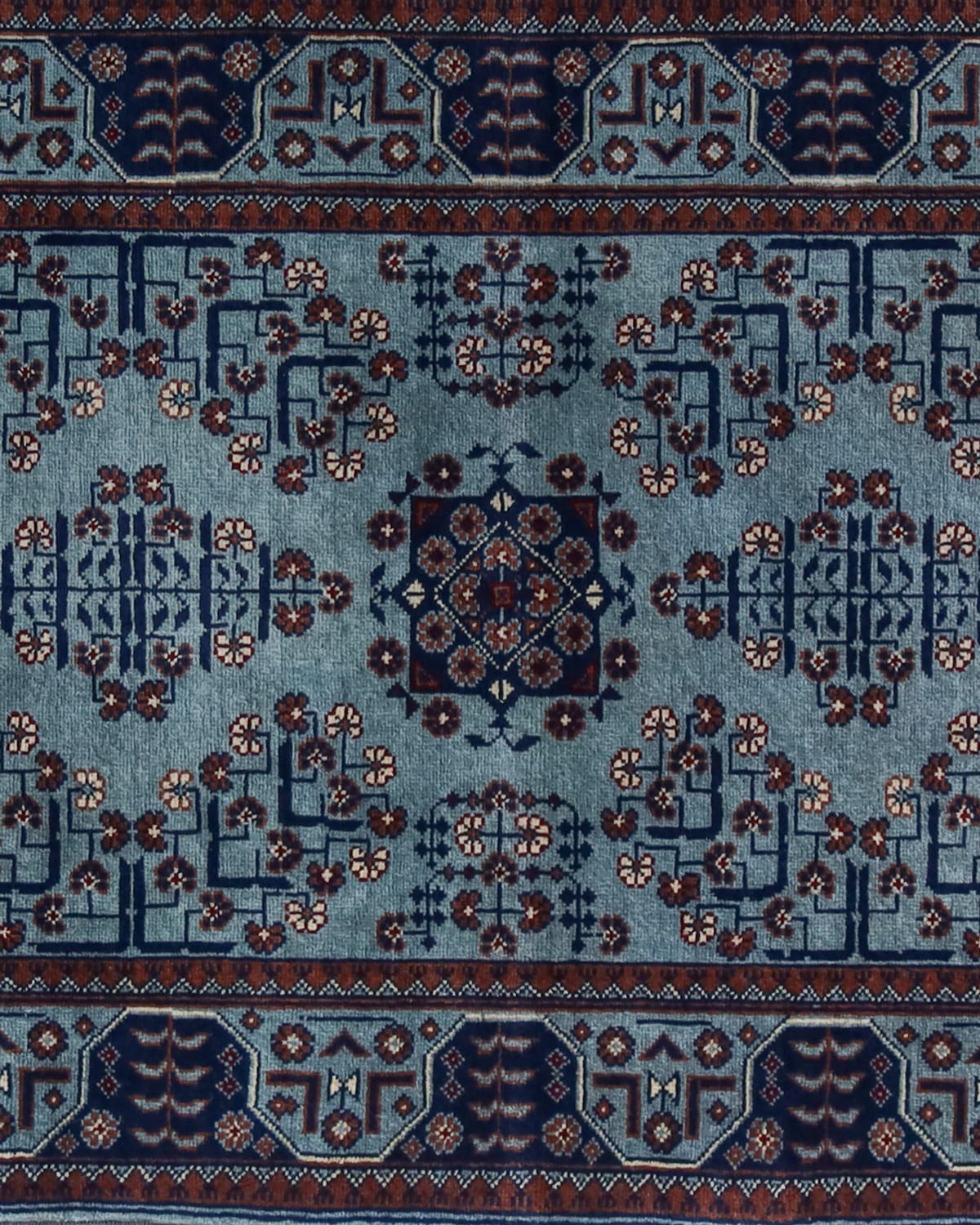 Runner Rug – Steel Gray Wool Afghani