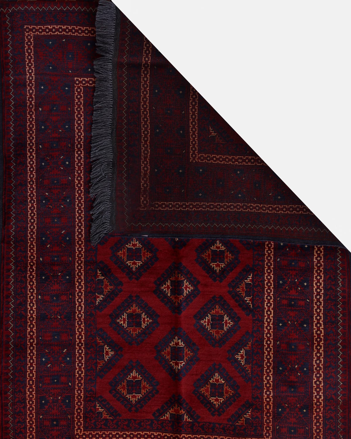 Authentic Handmade Afghan Chinar Gul Kunduz Wool Rug