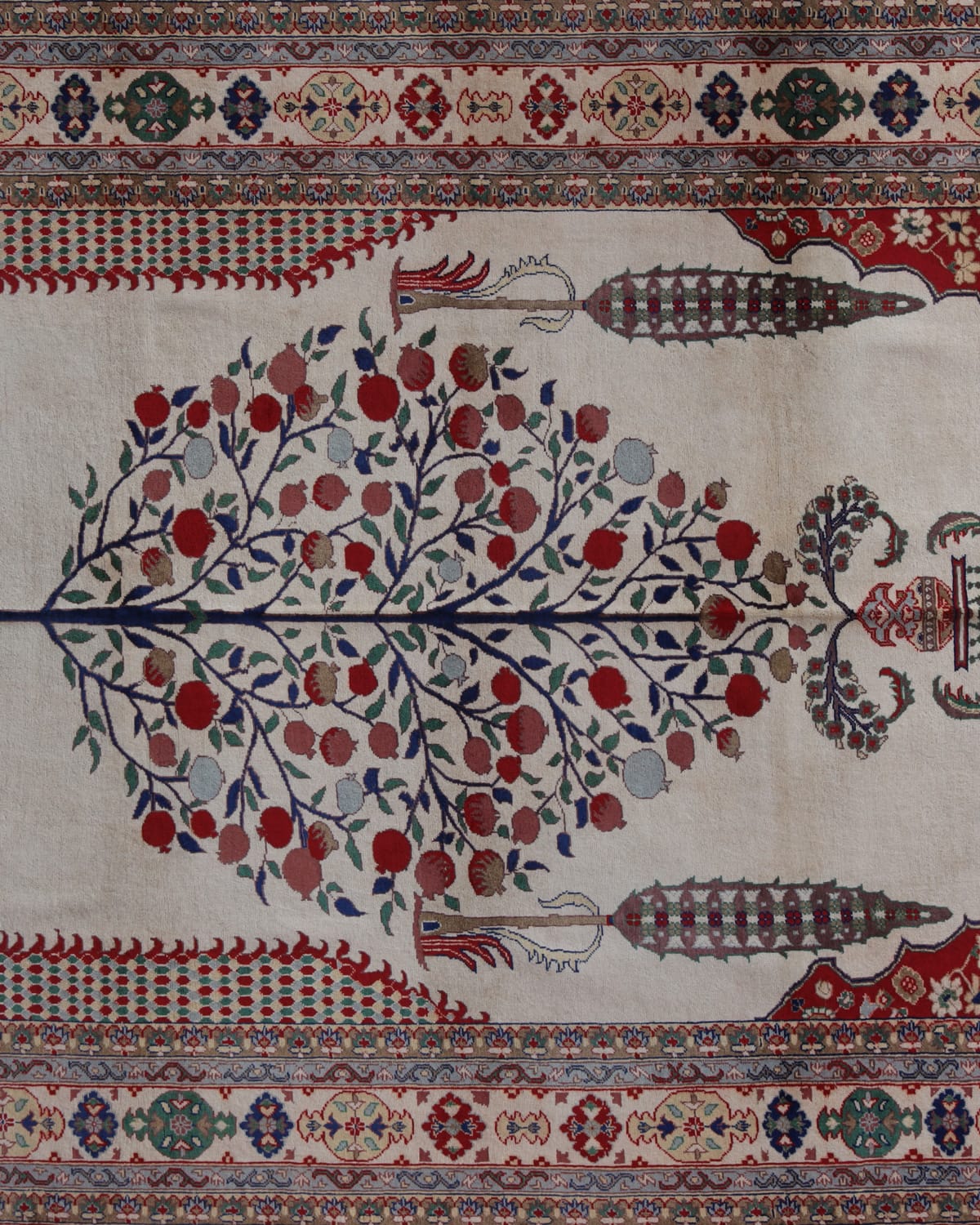 Carpet Afghani Pomegranate Tree Carpet 9.8 × 7.5 feet.