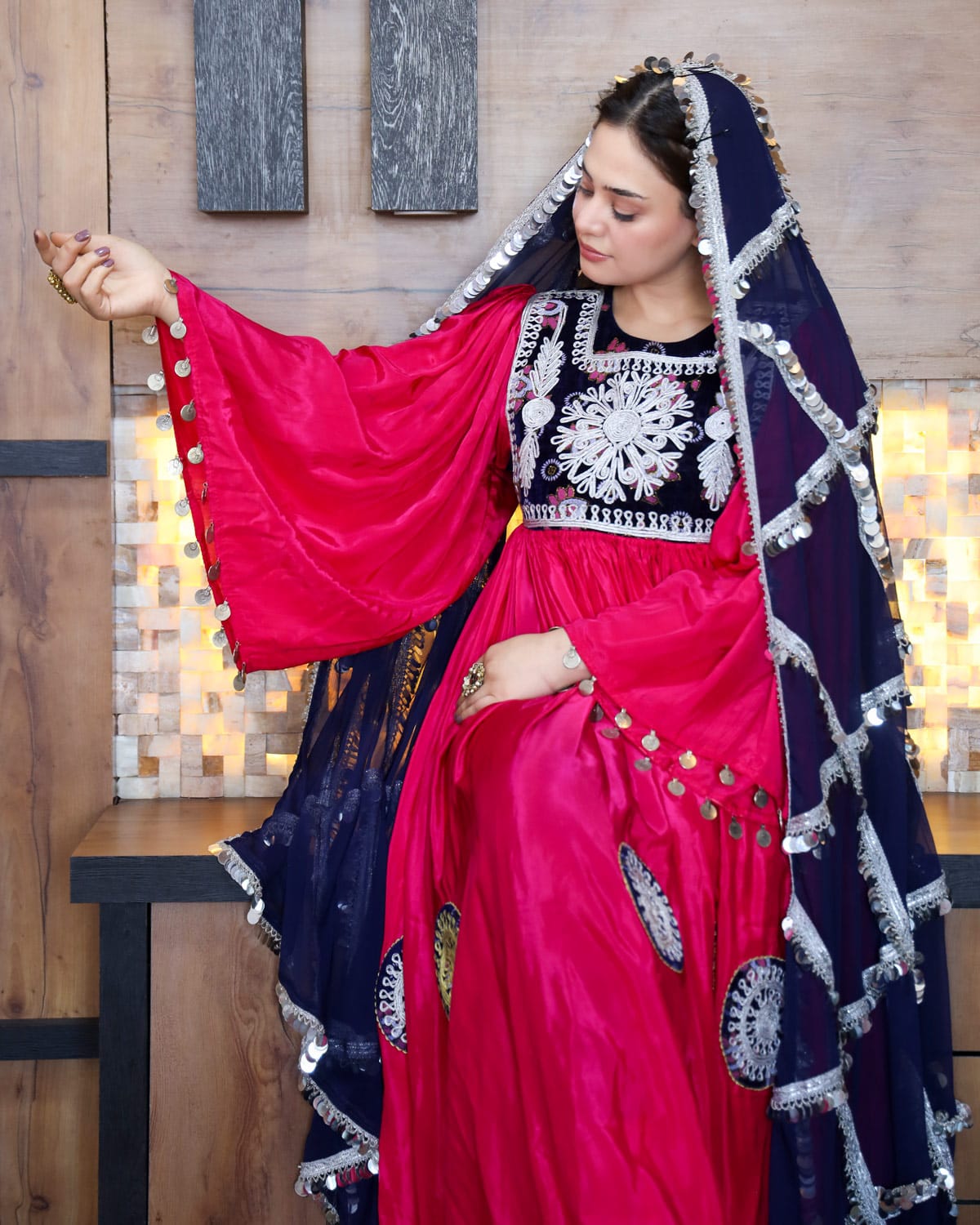 Hand-Embroidered Afghan Dress