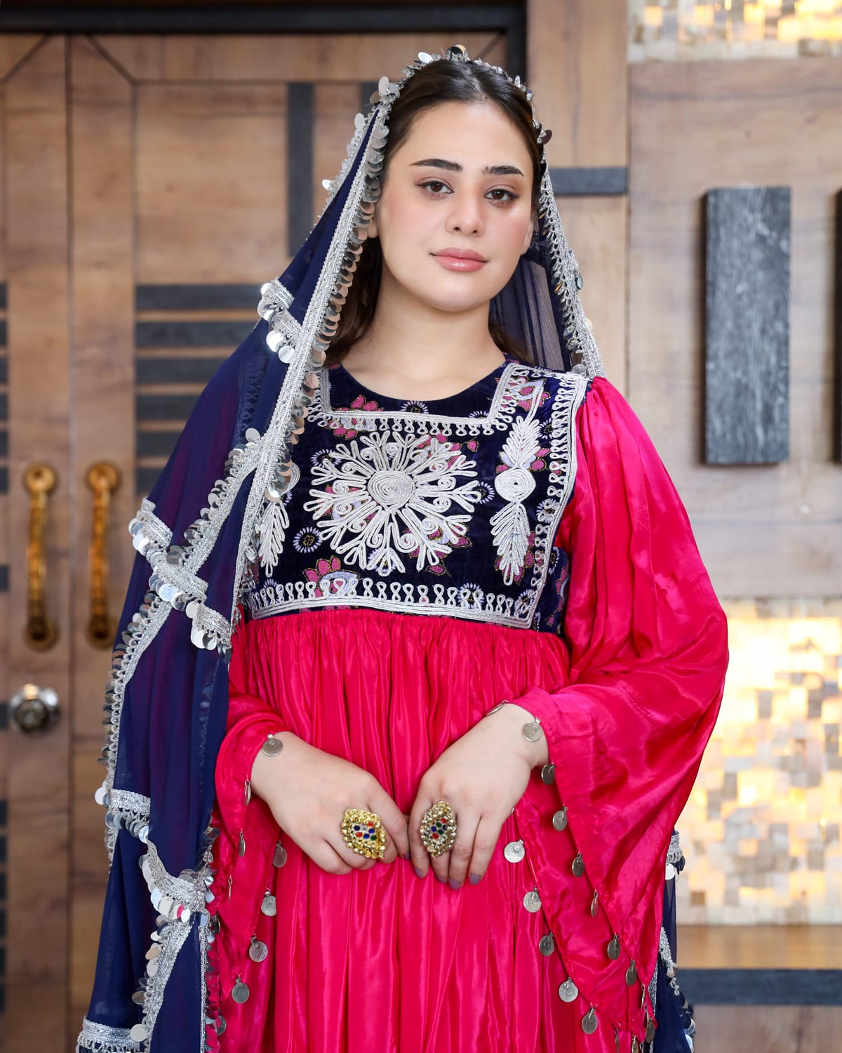 Hand-Embroidered Afghan Dress