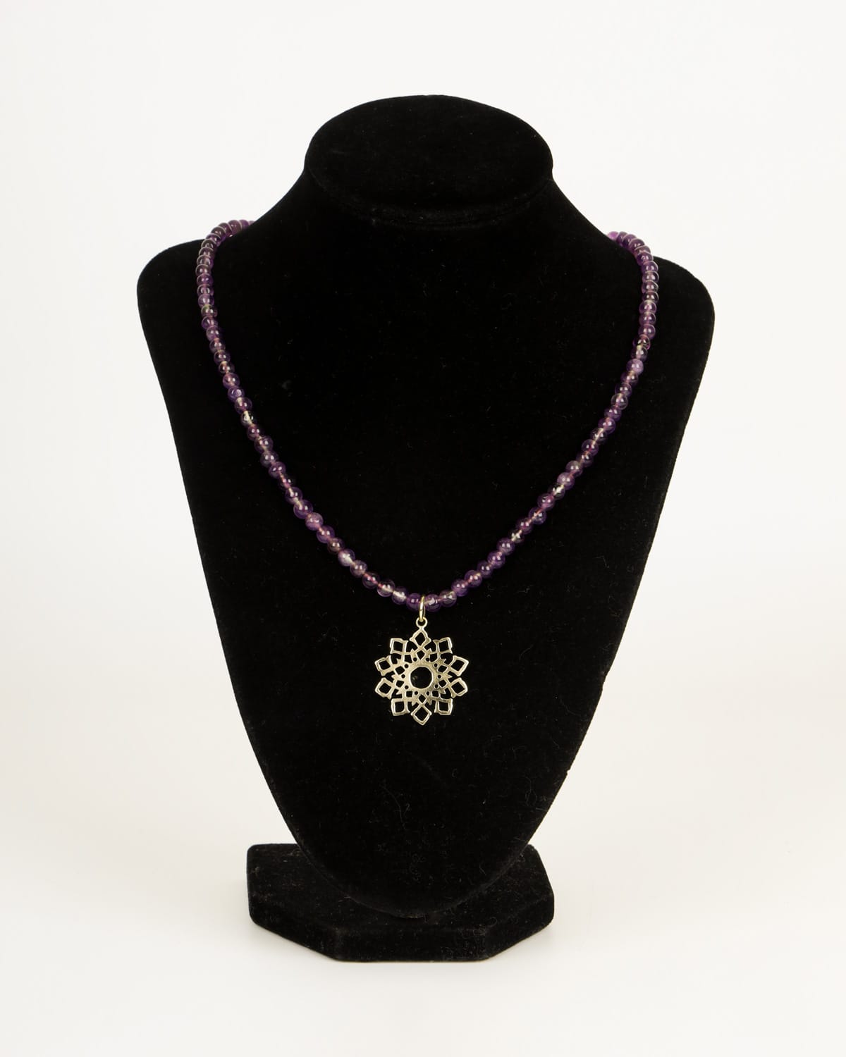 Amethyst Flower Pendant Gold-Plated Necklace