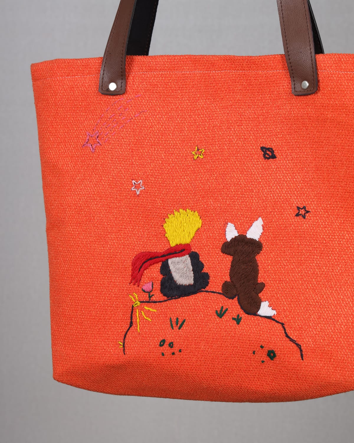Tote bag, orange color hand bag