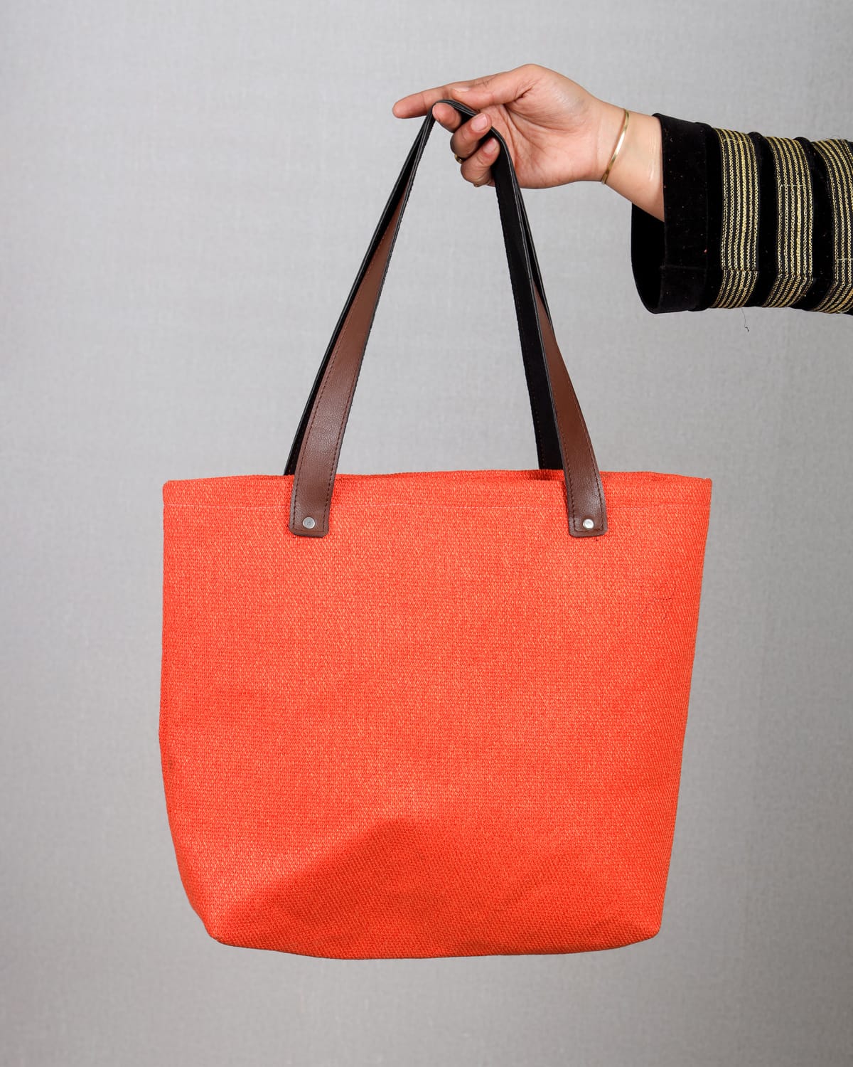 Tote bag, orange color hand bag