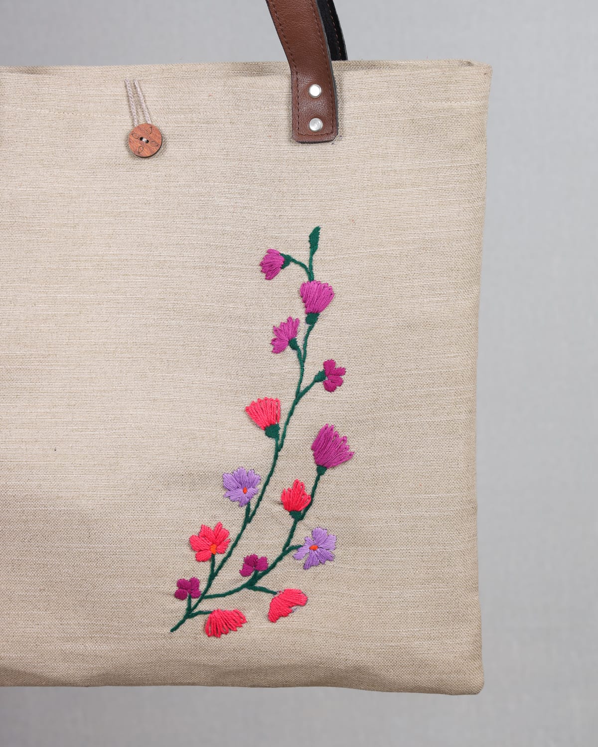 Durable Tote with Leather Straps
