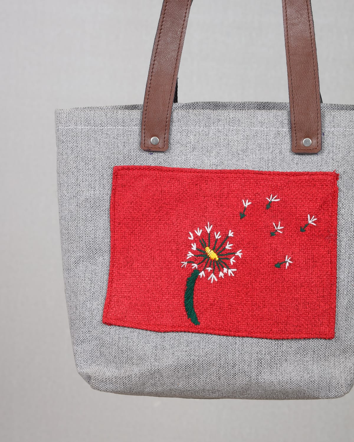 Durable Tote with Leather Straps handmade