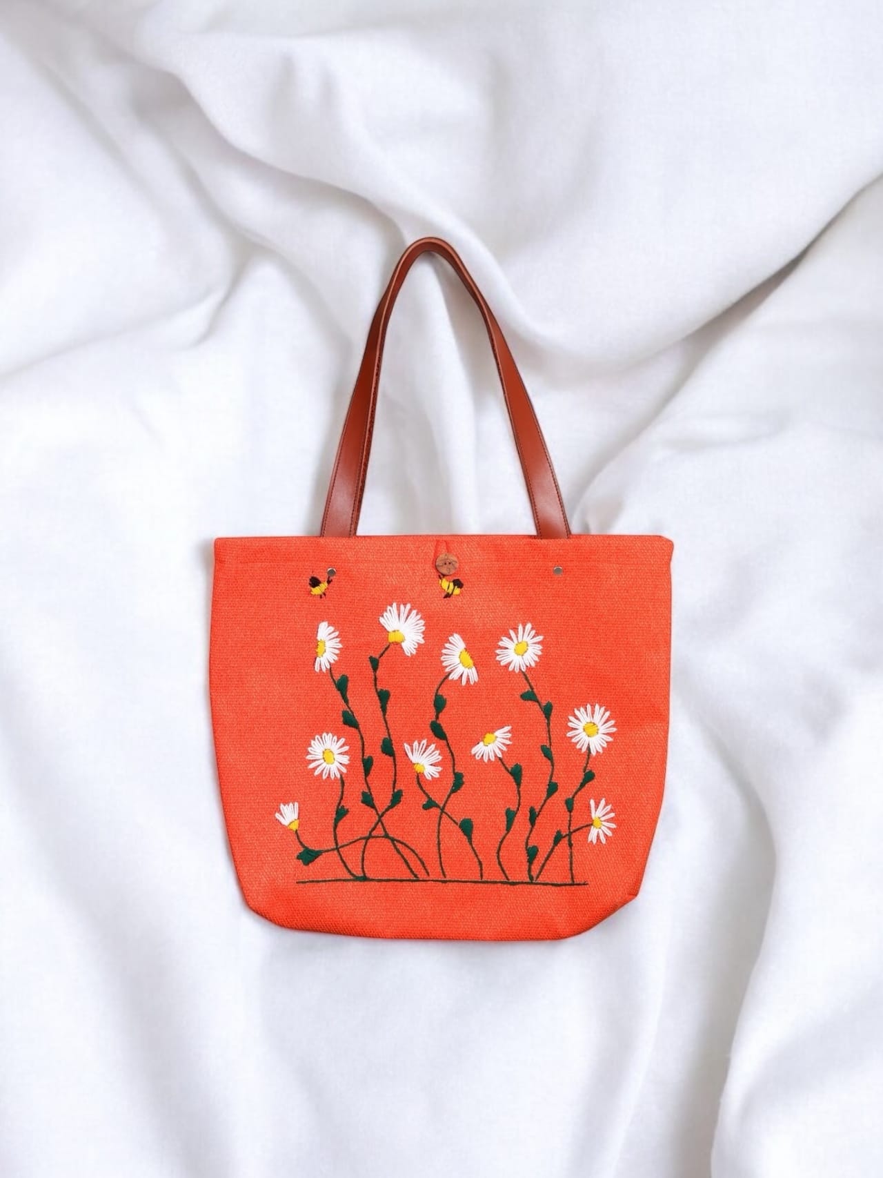 Hand-Stitched Embroidery Cotton Bag