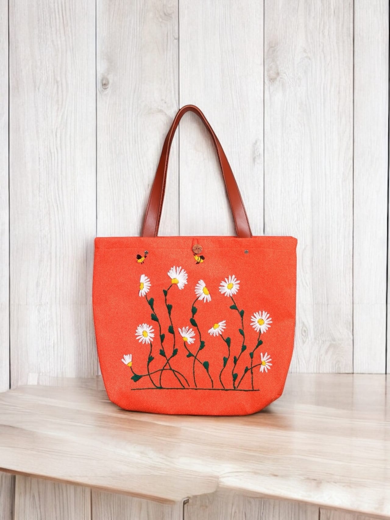 Hand-Stitched Embroidery Cotton Bag