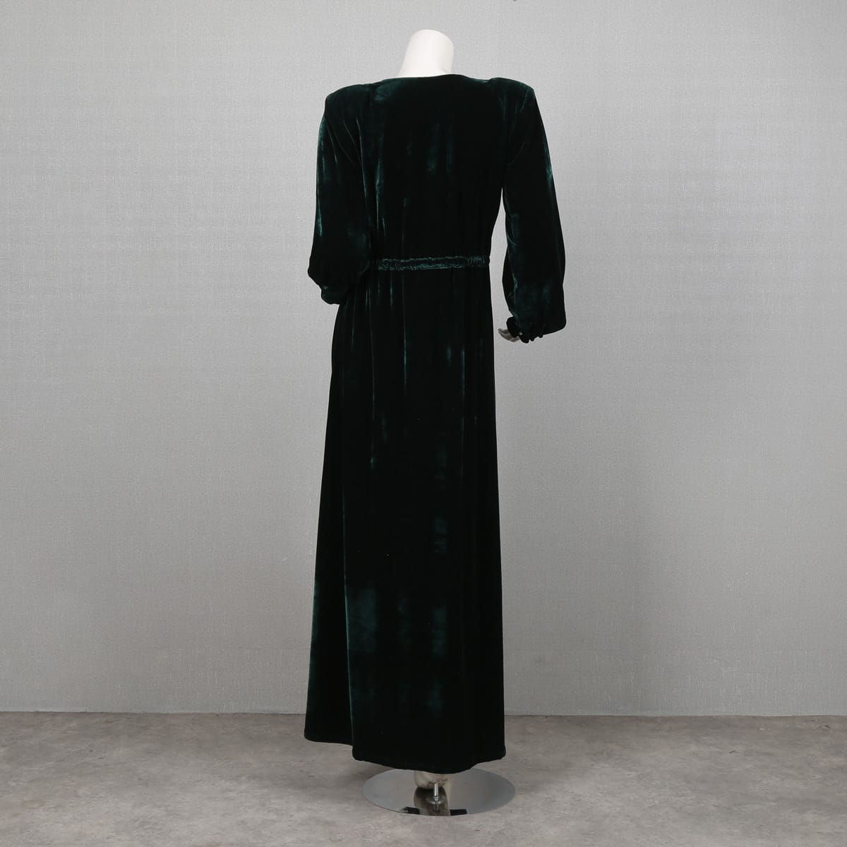 Ajab Sage Velvet Fabric with White Ribbon & Beads 