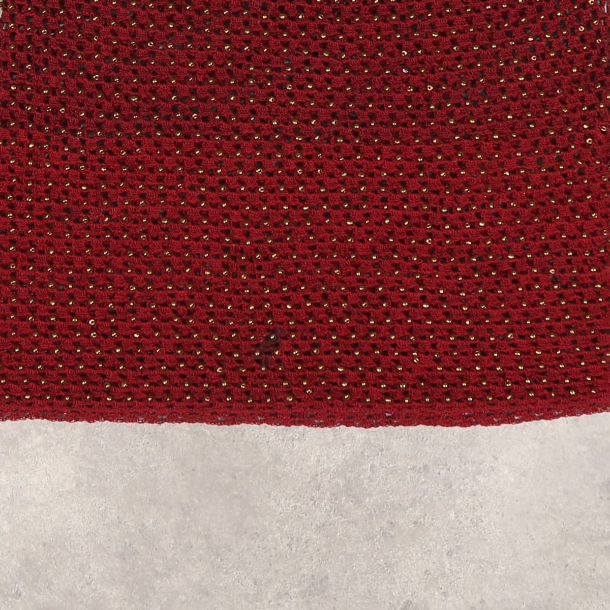 Burgundy Knit Dress with Metallic Beads