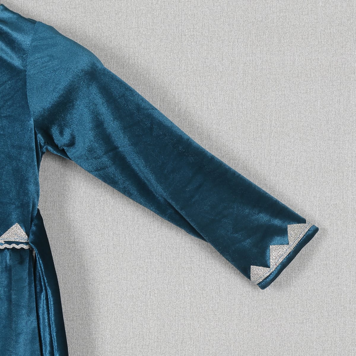 Teal Velvet Long Sleeve Dress