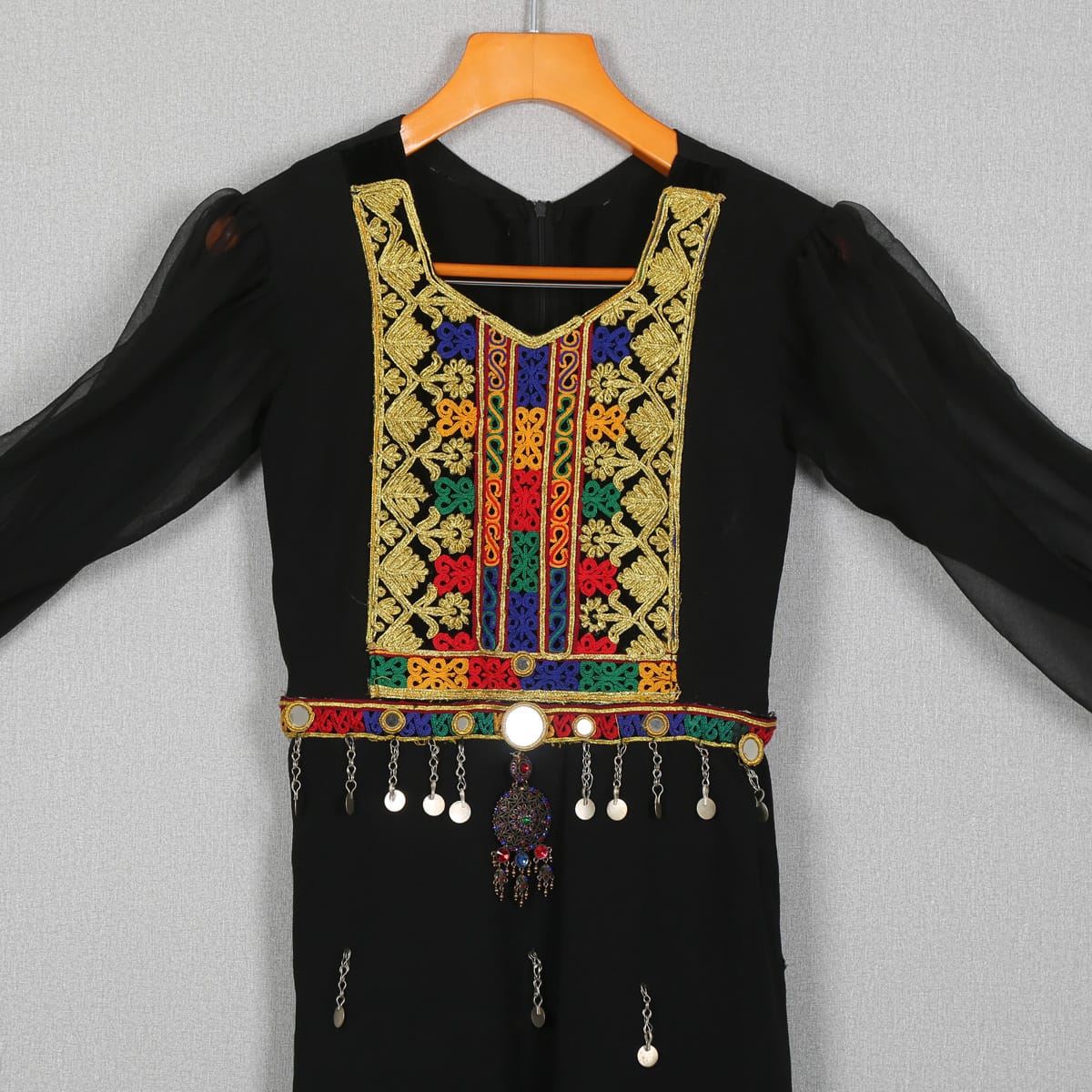 black Traditional Embroidered Dress