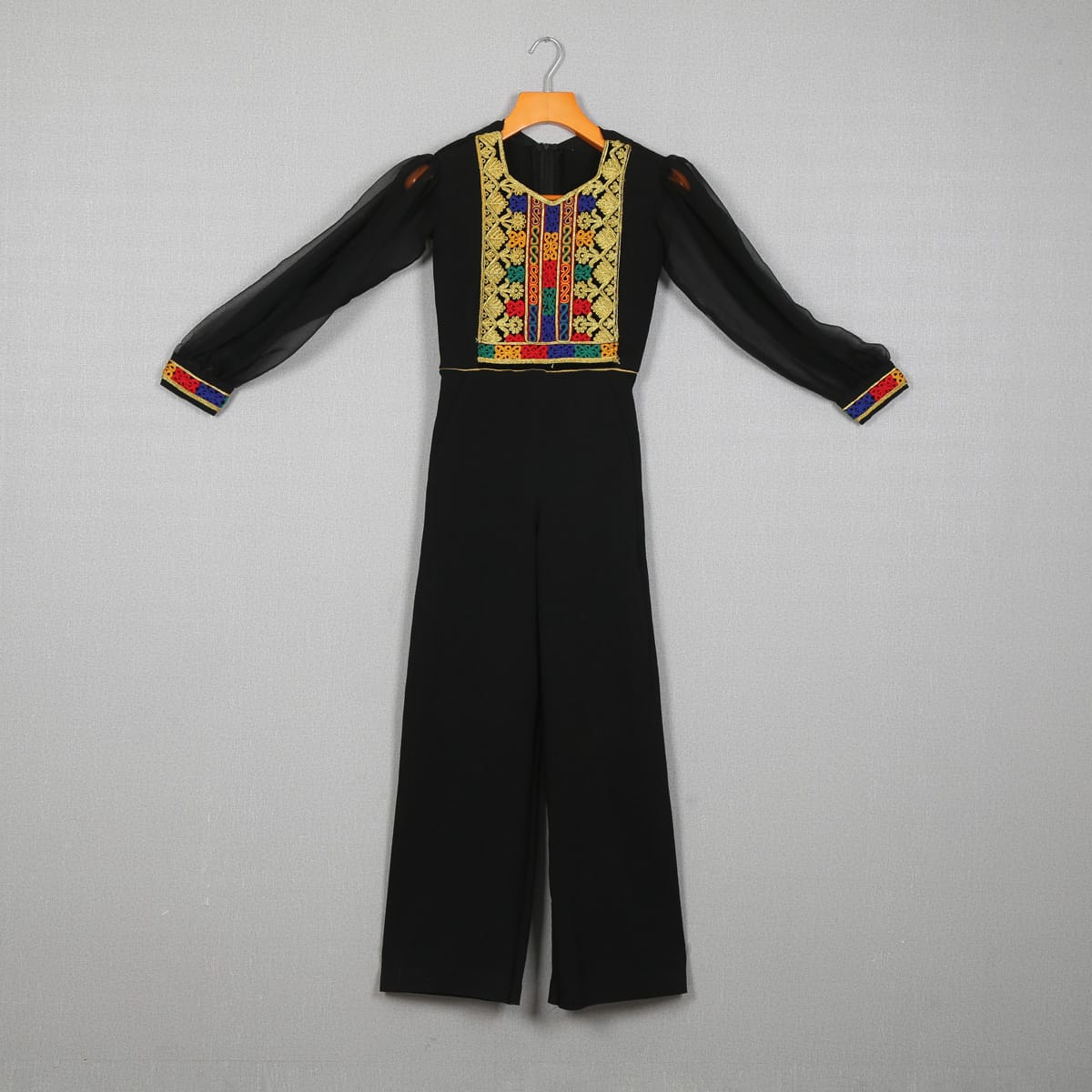 Black Embroidered Jumpsuit