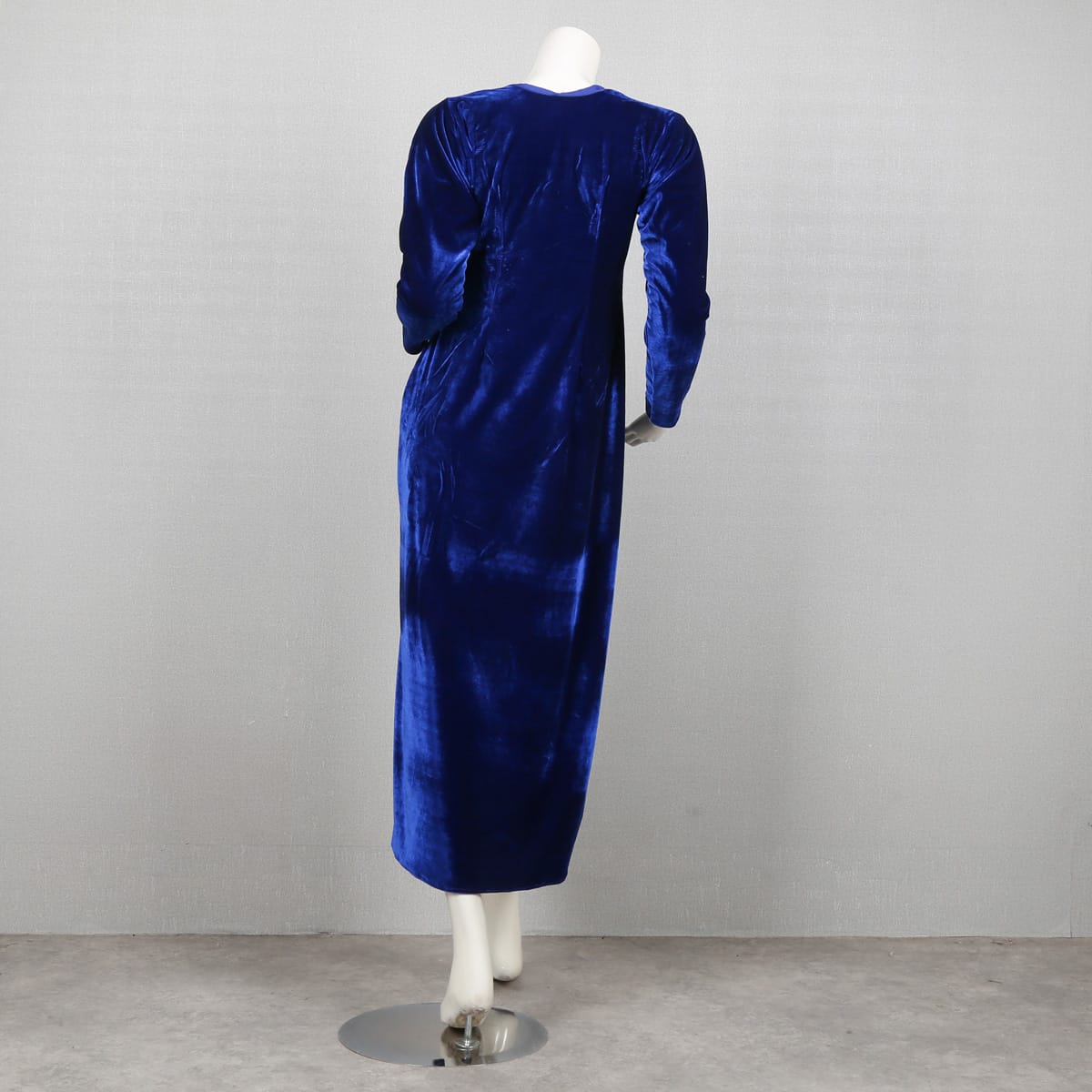 Royal Blue Velvet Dress Gandi Afghai