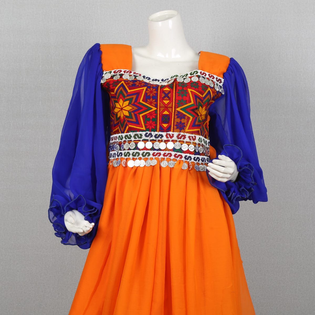 Colorful Boho Chic Dress with Embroidered Bodice