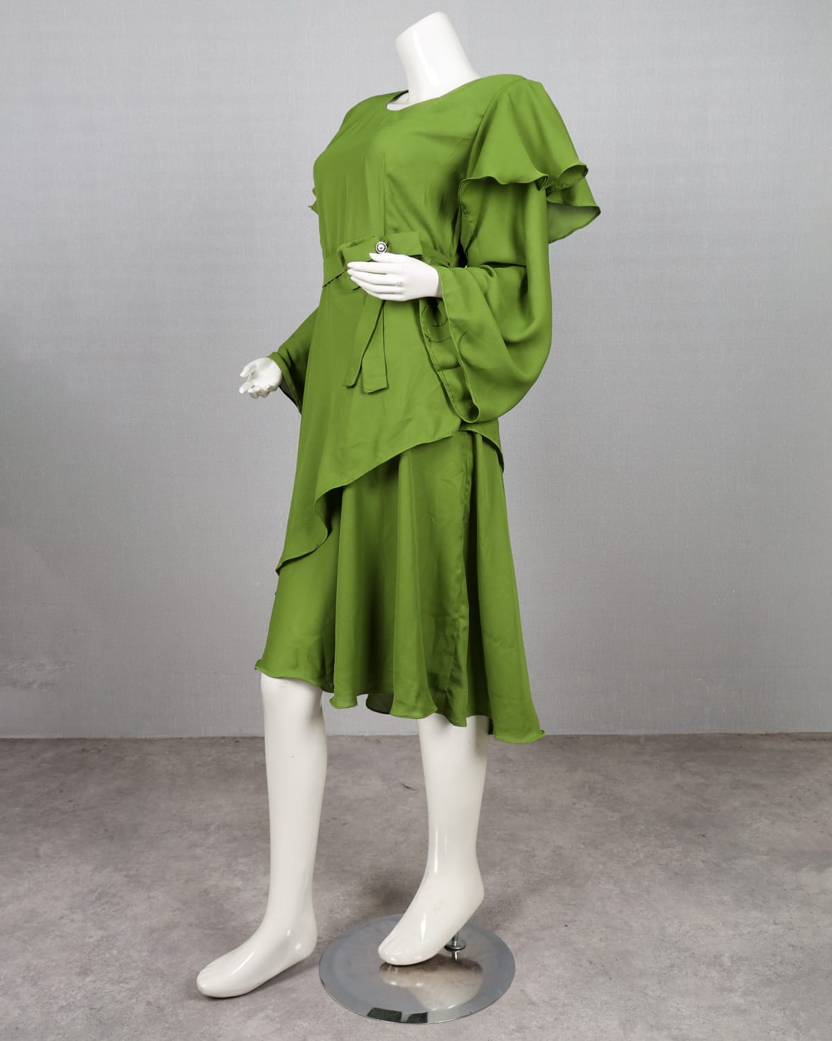 Fresh Leaf GreenBelted Dress