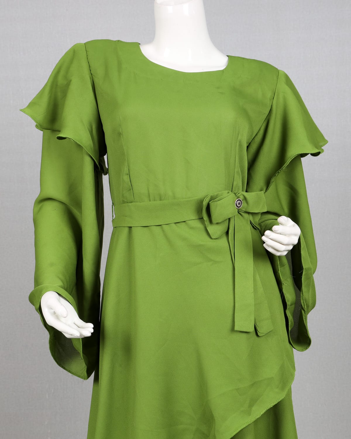 Fresh Leaf GreenBelted Dress