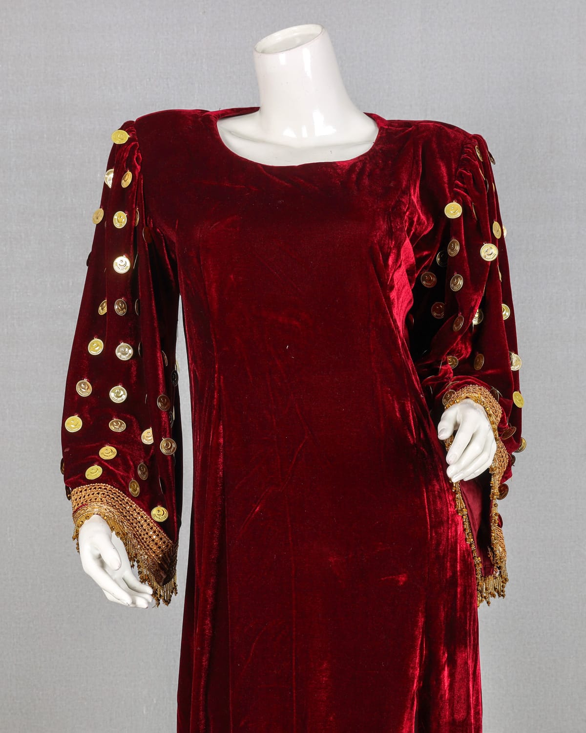 Red Velvet Gand Afghani Dress 