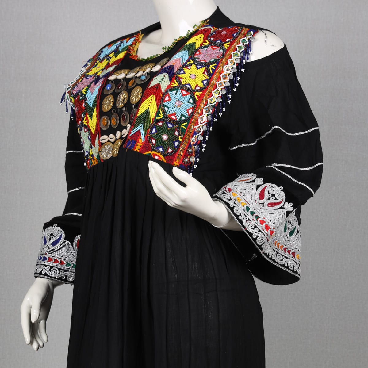 Black Embroidered Long Dress