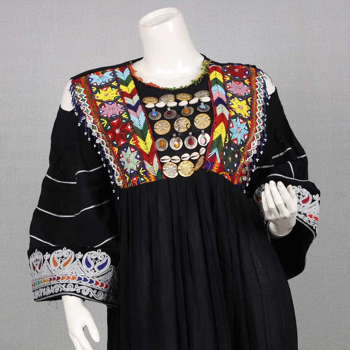 Black Embroidered Long Dress