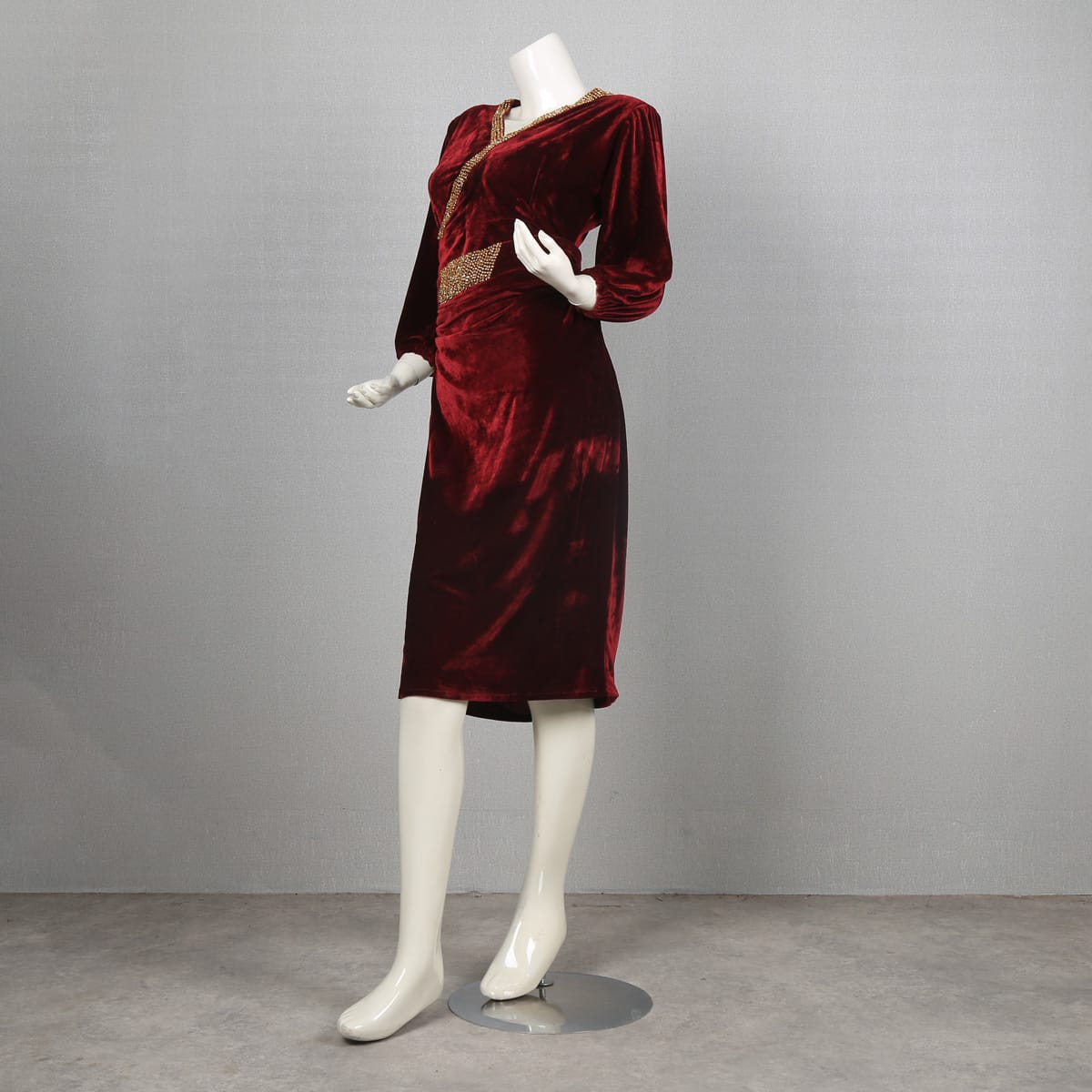 Elegant Red Velvet Dress