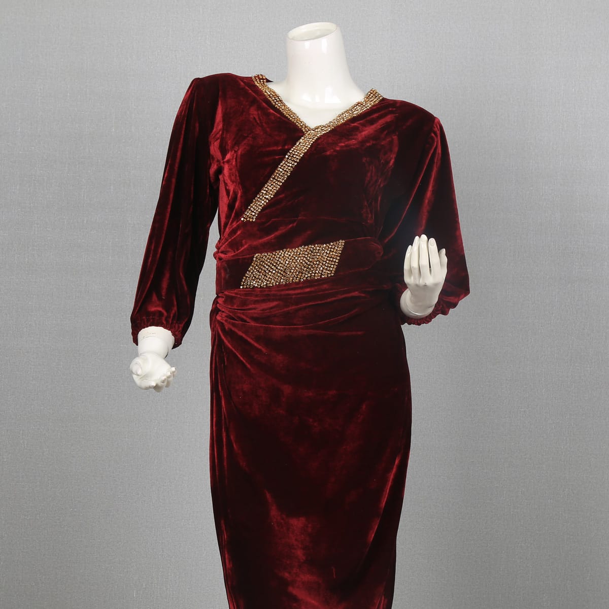 Elegant Red Velvet Dress