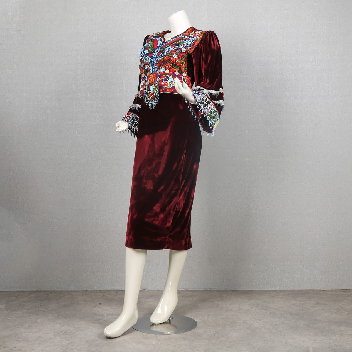 Elegant Maroon Velvet Dress