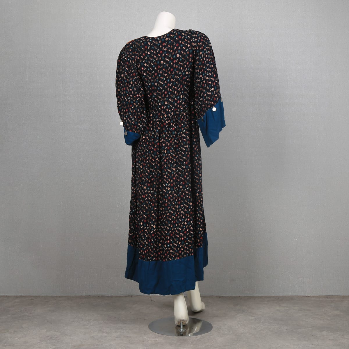 Traditional Afghan Dress with Colorful Embroidery and Floral Print