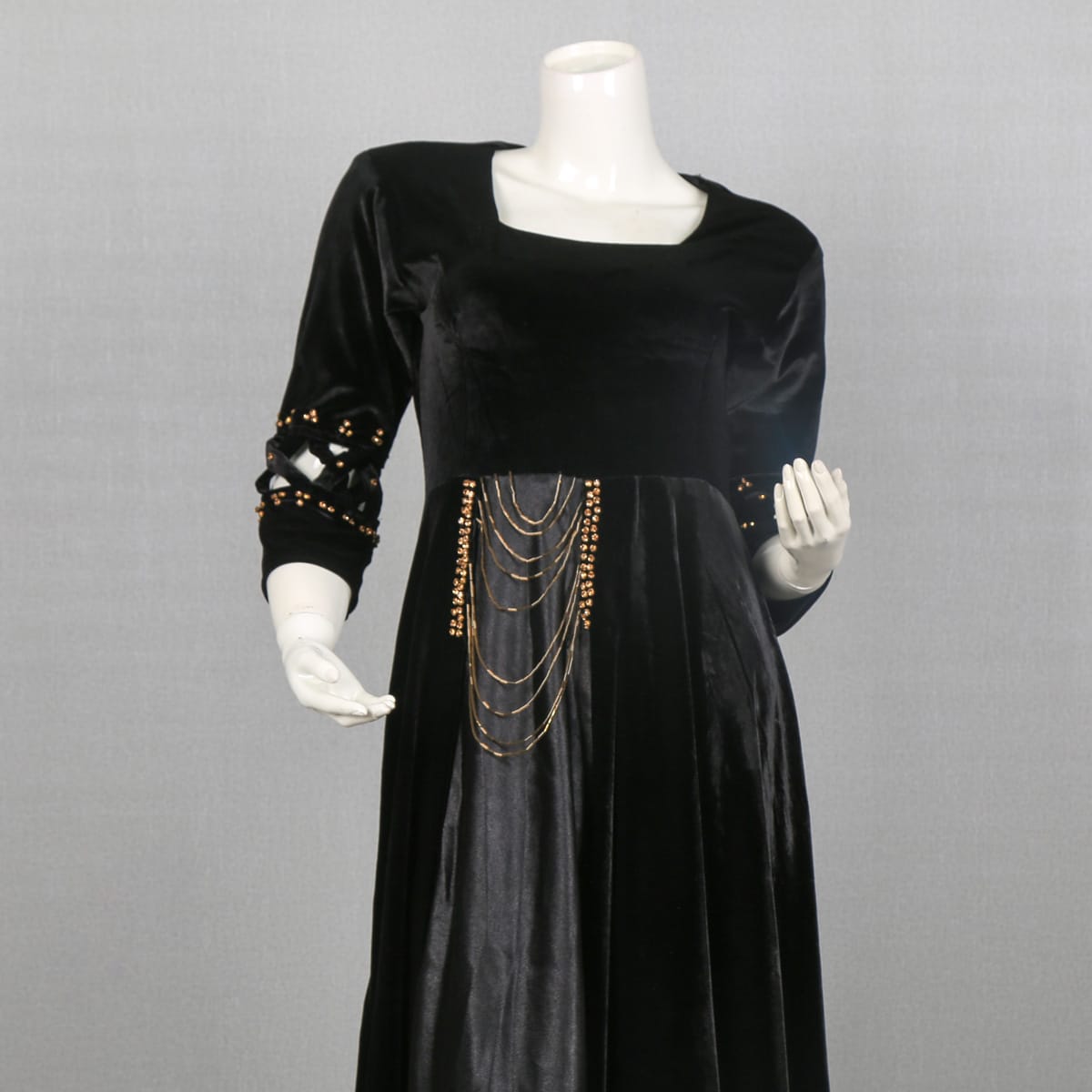Elegant Black Velvet Dress 