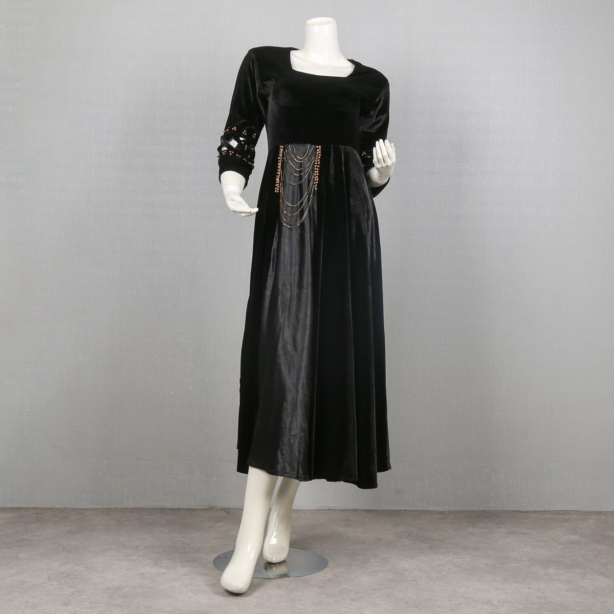 Elegant Black Velvet Dress 
