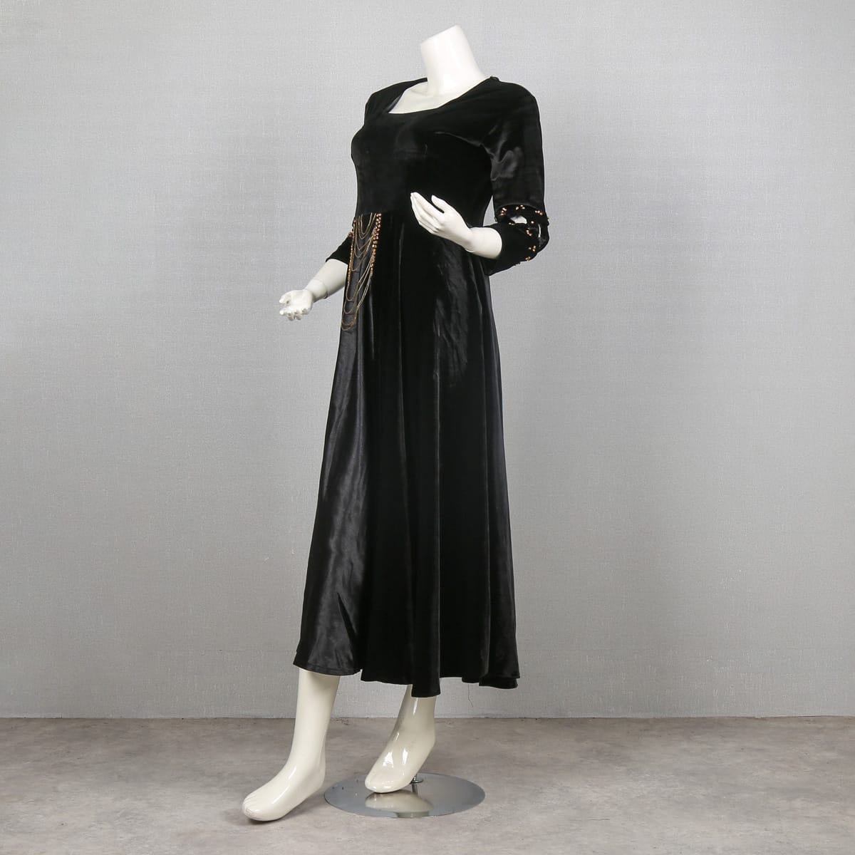 Elegant Black Velvet Dress 