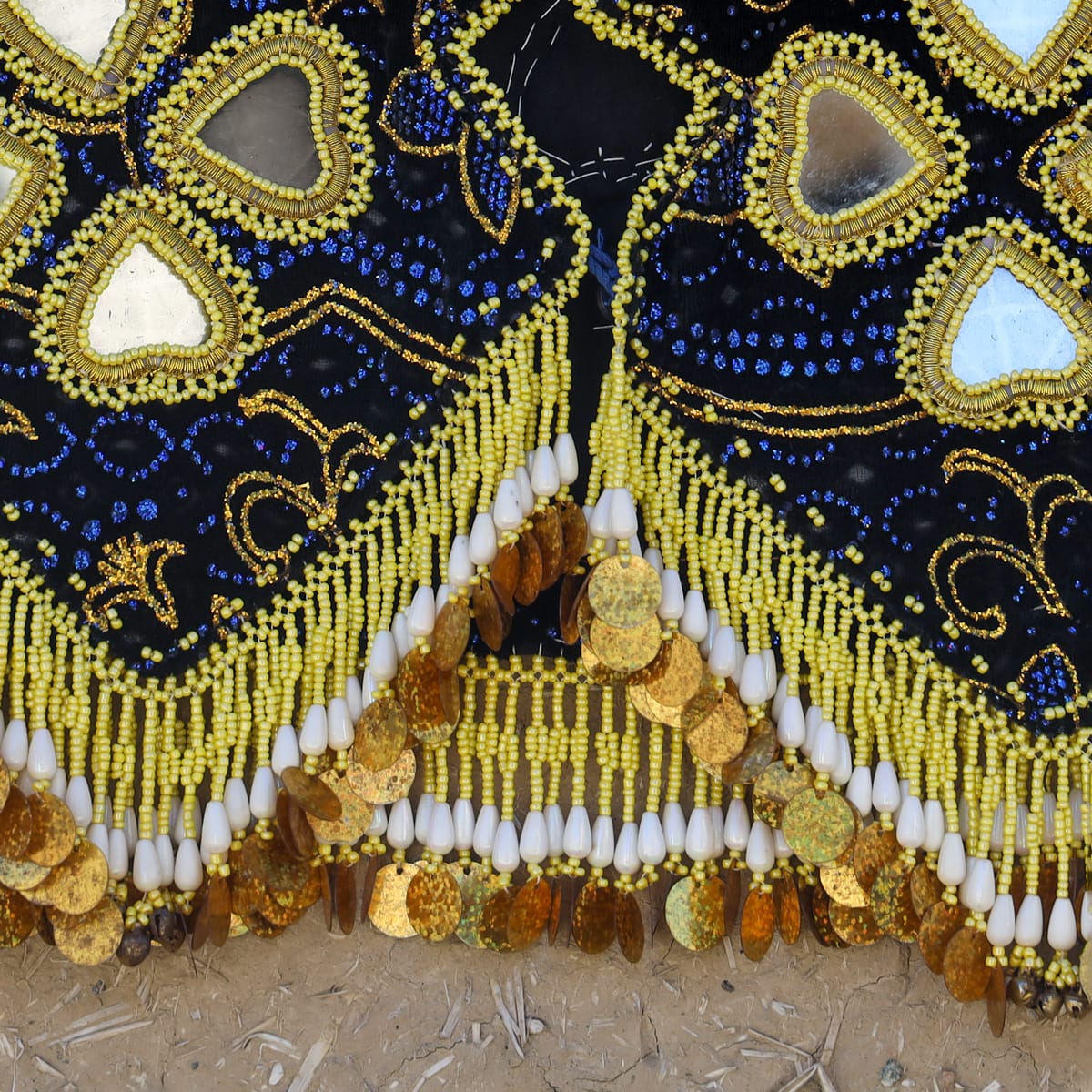 Traditional Beaded Vest with Gold Detailing