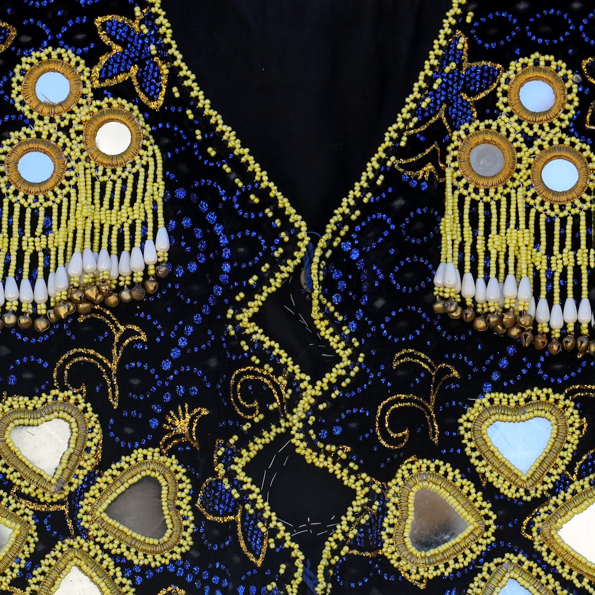 Traditional Beaded Vest with Gold Detailing