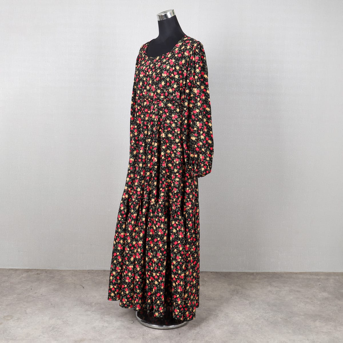 Floral Print Maxi Dress with Puff Sleeves