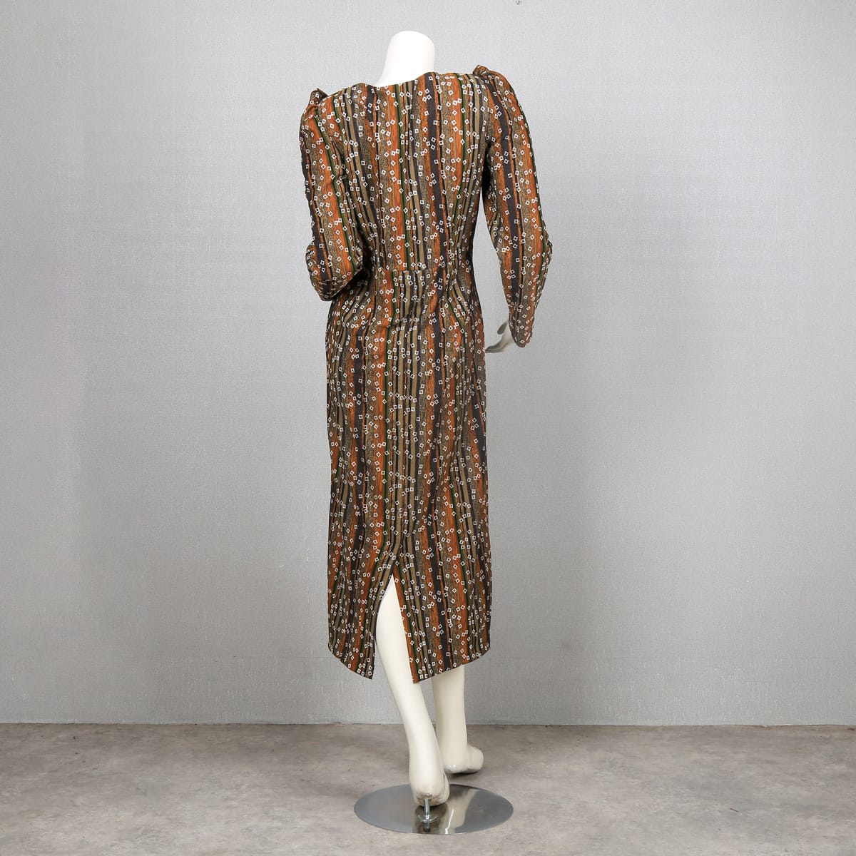 Bohemian Floral Print Long Sleeve Dress with Pleats