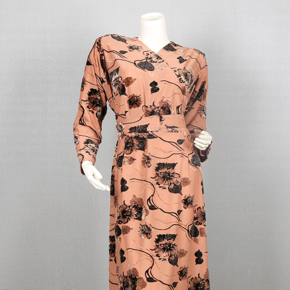 Floral Print V-Neck Long Sleeve Dress