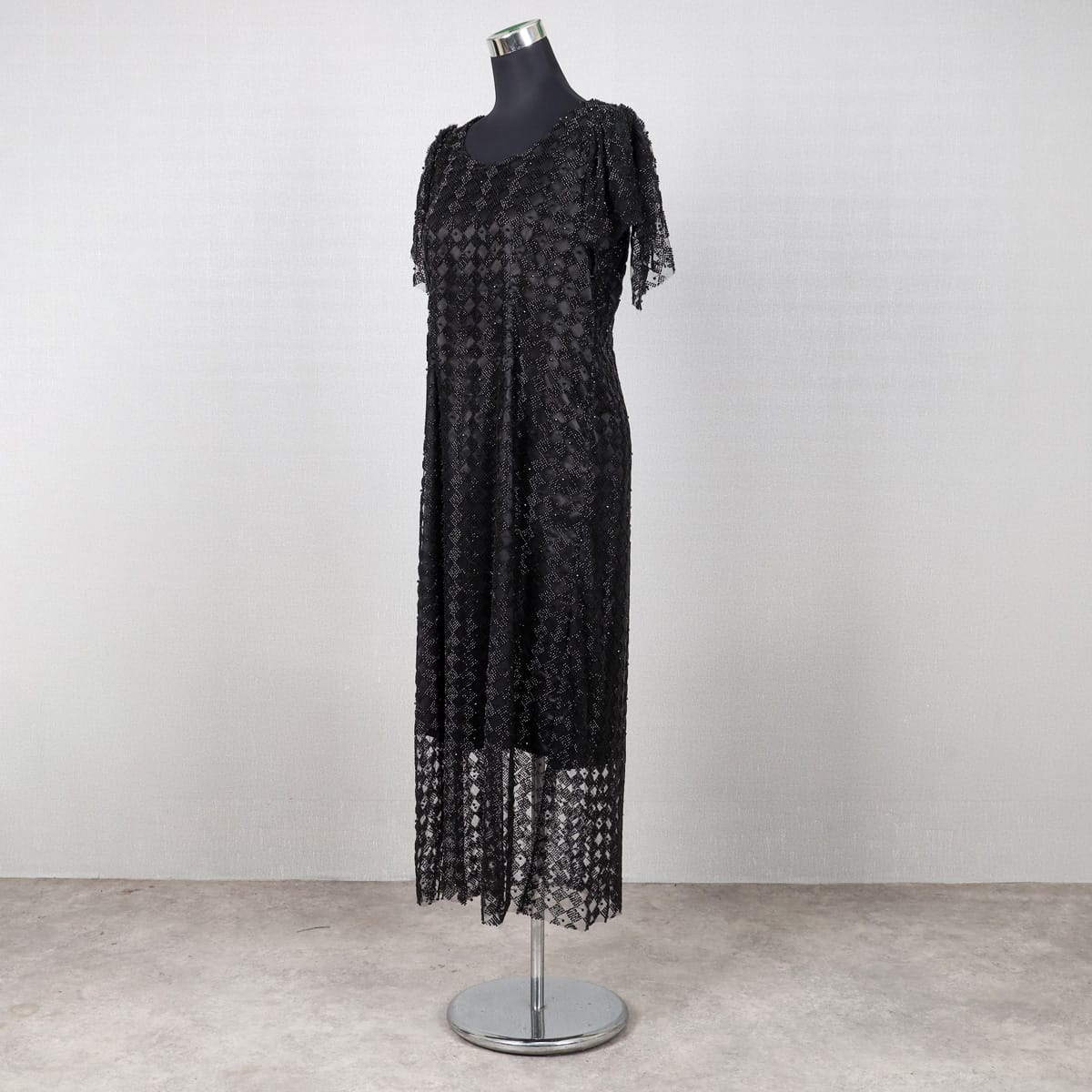 Black Lace Fringed Dress