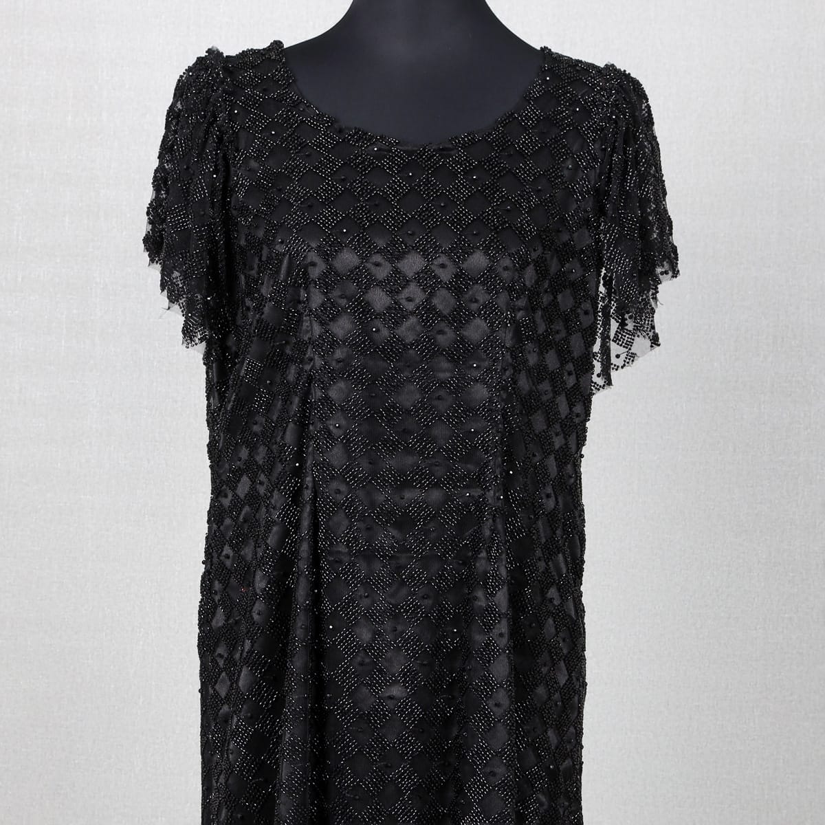 Black Lace Fringed Dress