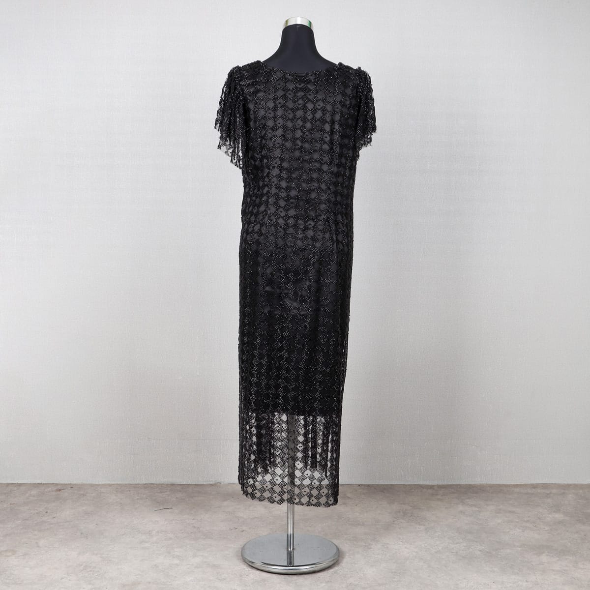 Black Lace Fringed Dress