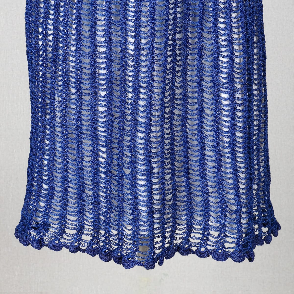 Handmade Navy Blue Crochet Dress – Two-Piece Set